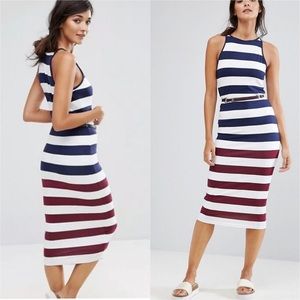 nwt // ted baker yuni striped bodycon dress